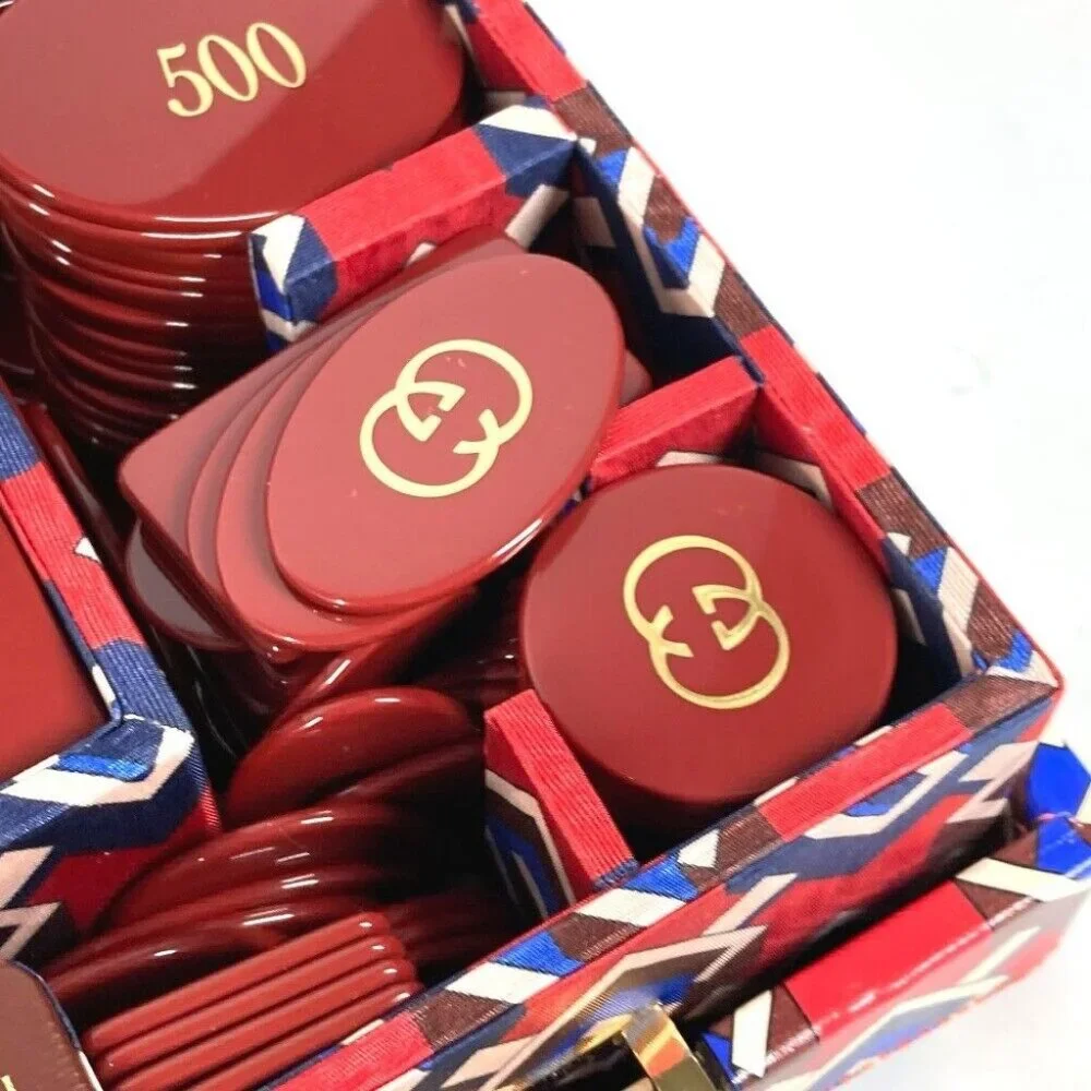 GUCCI 662474 playing cards chips Geometric G Briefcase Poker Set Dice Unused
